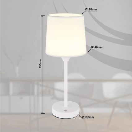 Globo - LED Stmievateľná nabíjacia dotyková stolná lampa LED/2,5W/3,7V 2700/4000/6500K 1800 mAh biela