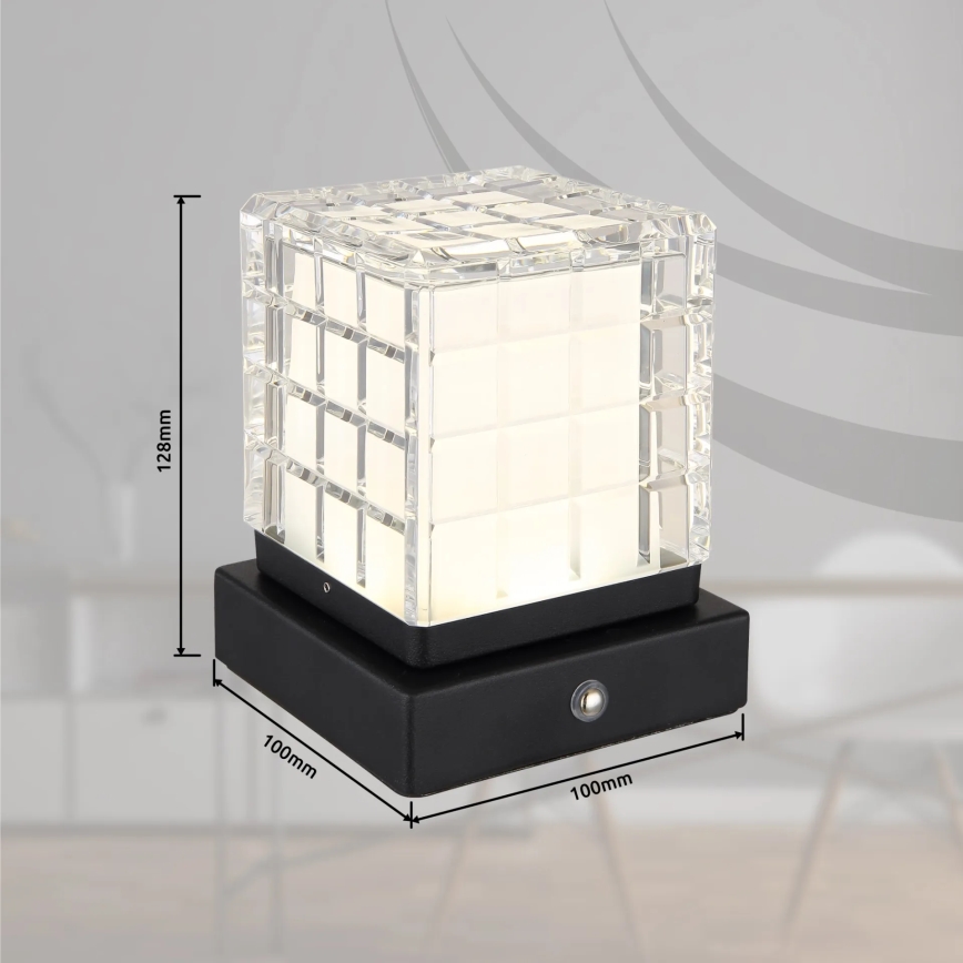 Globo - LED Stmievateľná dotyková stolná lampa LED/2,5W/3,7V 2700K/4000K/6500K 1800 mAh USB čierna