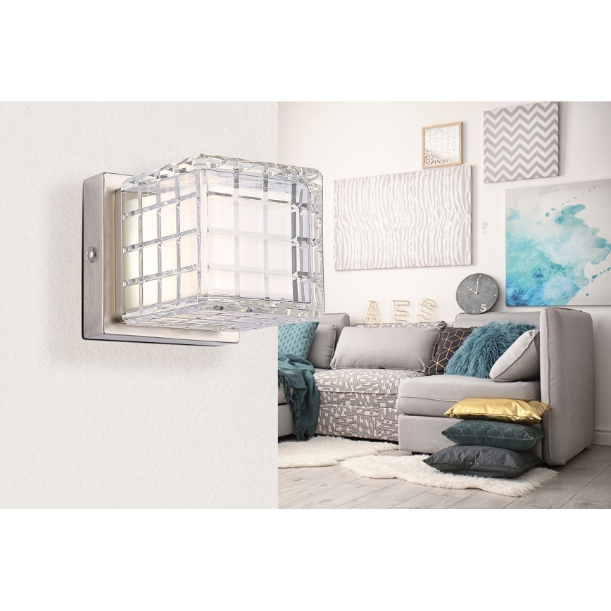 Globo - LED Stmievateľná dotyková stolná lampa LED/2,5W/3,7V 2700K/4000K/6500K 1800 mAh USB matný chróm