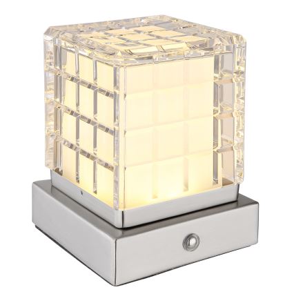 Globo - LED Stmievateľná dotyková stolná lampa LED/2,5W/3,7V 2700K/4000K/6500K 1800 mAh USB matný chróm