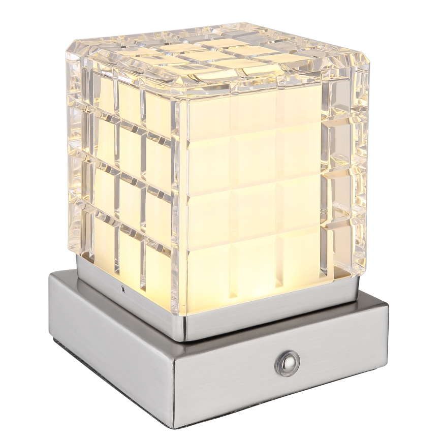 Globo - LED Stmievateľná dotyková stolná lampa LED/2,5W/3,7V 2700K/4000K/6500K 1800 mAh USB matný chróm