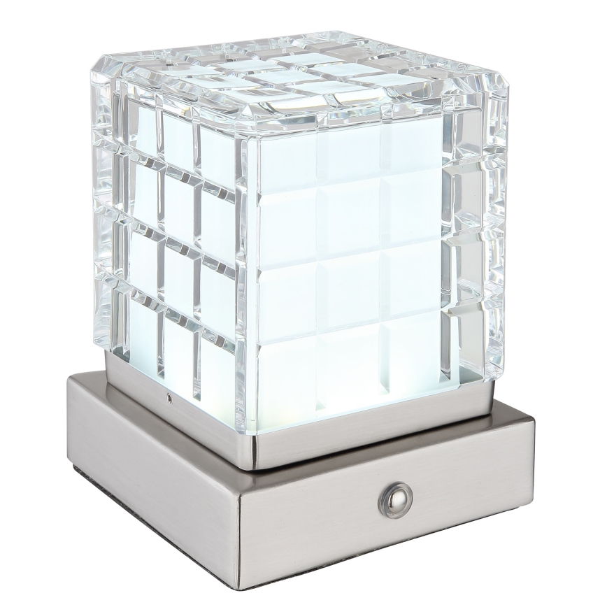 Globo - LED Stmievateľná dotyková stolná lampa LED/2,5W/3,7V 2700K/4000K/6500K 1800 mAh USB matný chróm