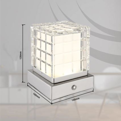 Globo - LED Stmievateľná dotyková stolná lampa LED/2,5W/3,7V 2700K/4000K/6500K 1800 mAh USB matný chróm