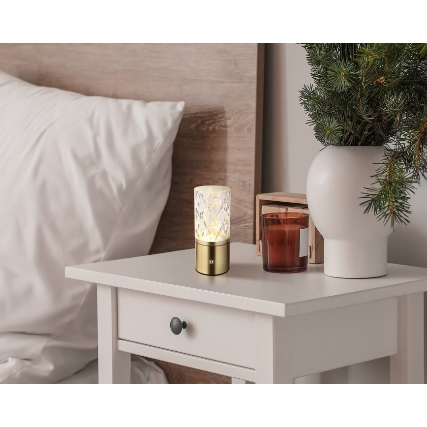 Globo - LED Stmievateľná dotyková stolná lampa LED/2,5W/3,7V 2700K/4000K/6500K 1800 mAh USB zlatá