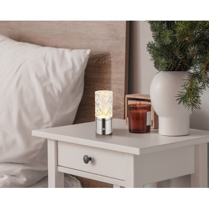 Globo - LED Stmievateľná dotyková stolná lampa LED/2,5W/3,7V 2700K/4000K/6500K 1800 mAh USB matný chróm