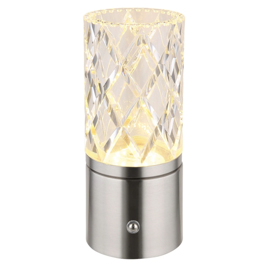 Globo - LED Stmievateľná dotyková stolná lampa LED/2,5W/3,7V 2700K/4000K/6500K 1800 mAh USB matný chróm