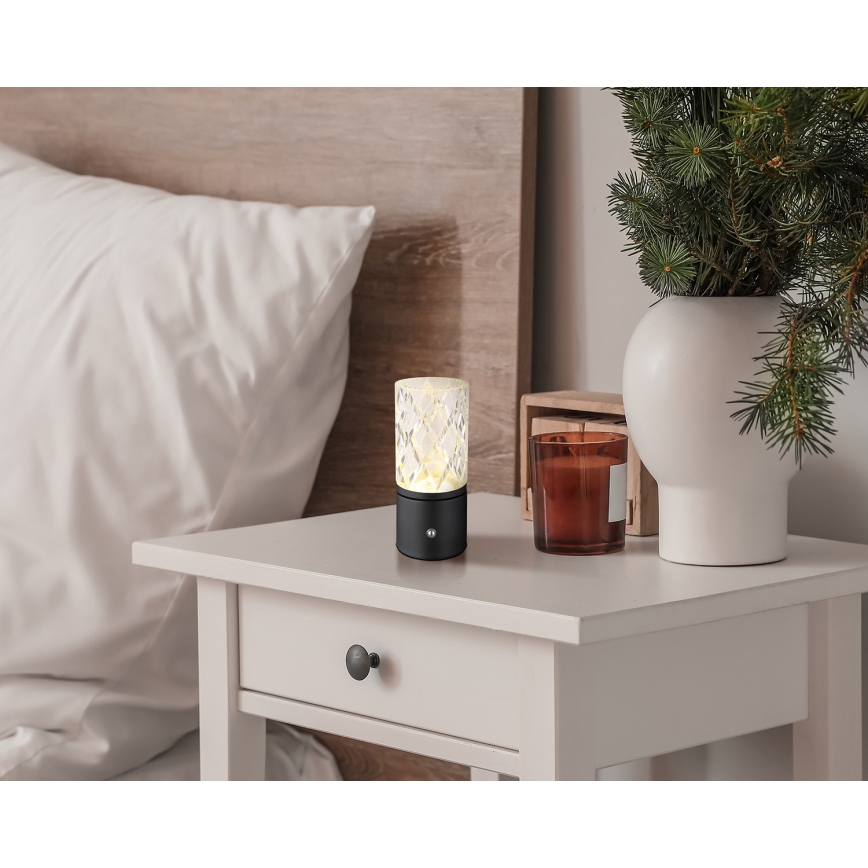 Globo - LED Stmievateľná dotyková stolná lampa LED/2,5W/3,7V 2700K/4000K/6500K 1800 mAh USB čierna