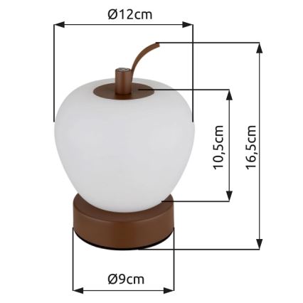 Globo - LED Stmievateľná dotyková stolná lampa LED/2W/3,7V 2700K/4000K/6500K 1200 mAh USB hnedá