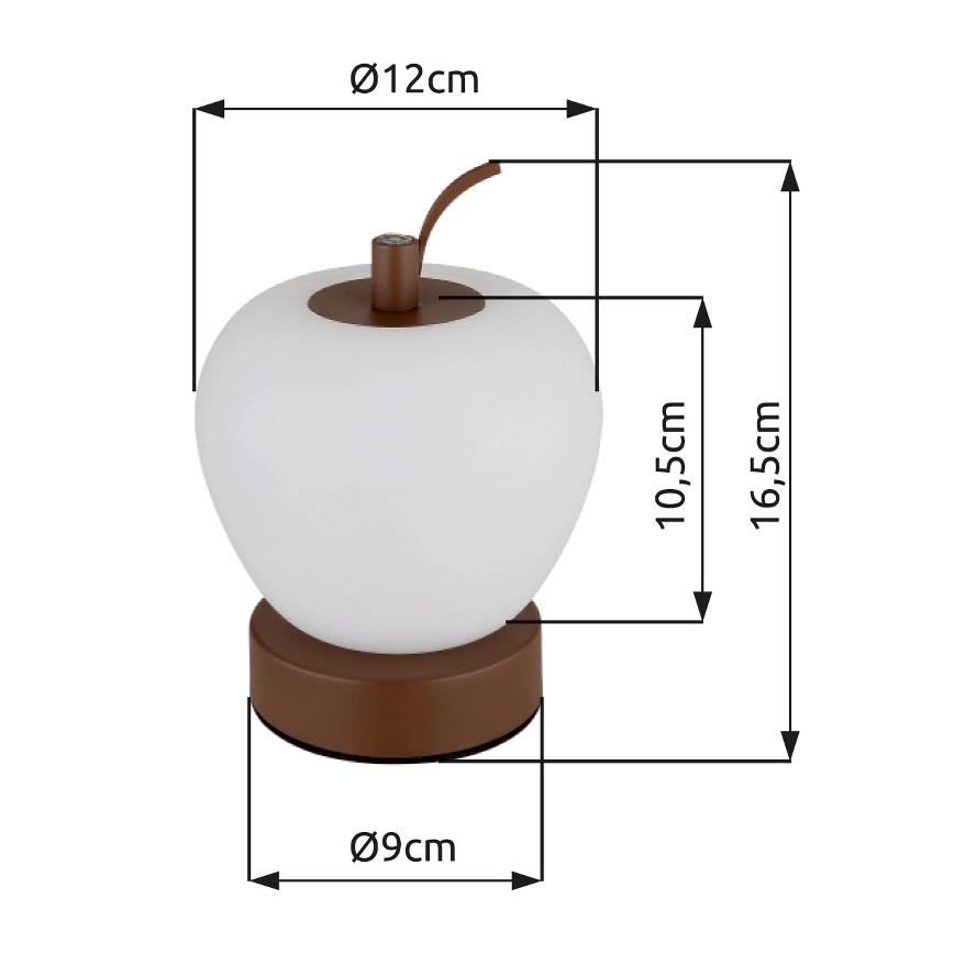 Globo - LED Stmievateľná dotyková stolná lampa LED/2W/3,7V 2700K/4000K/6500K 1200 mAh USB hnedá