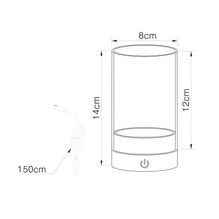 Globo - LED Vonkajšia stmievateľná nabíjacia dotyková stolná lampa LED/2W/3,7V 2700/4000/6500K 1200mAh IP44 zelená