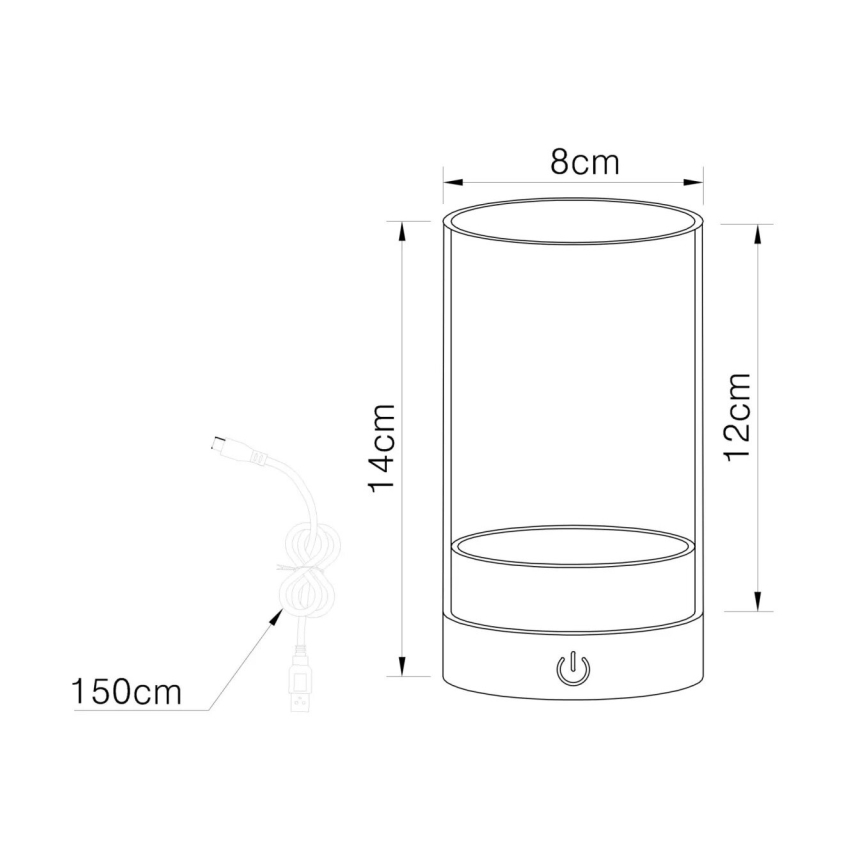 Globo - LED Vonkajšia stmievateľná nabíjacia dotyková stolná lampa LED/2W/3,7V 2700/4000/6500K 1200mAh IP44 šedá