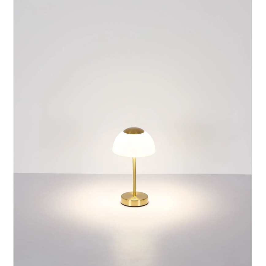 Globo - LED Stmievateľná nabíjacia stolná lampa LED/2,5W/5V 1800mAh 2700K/4000K/6500K mosadz