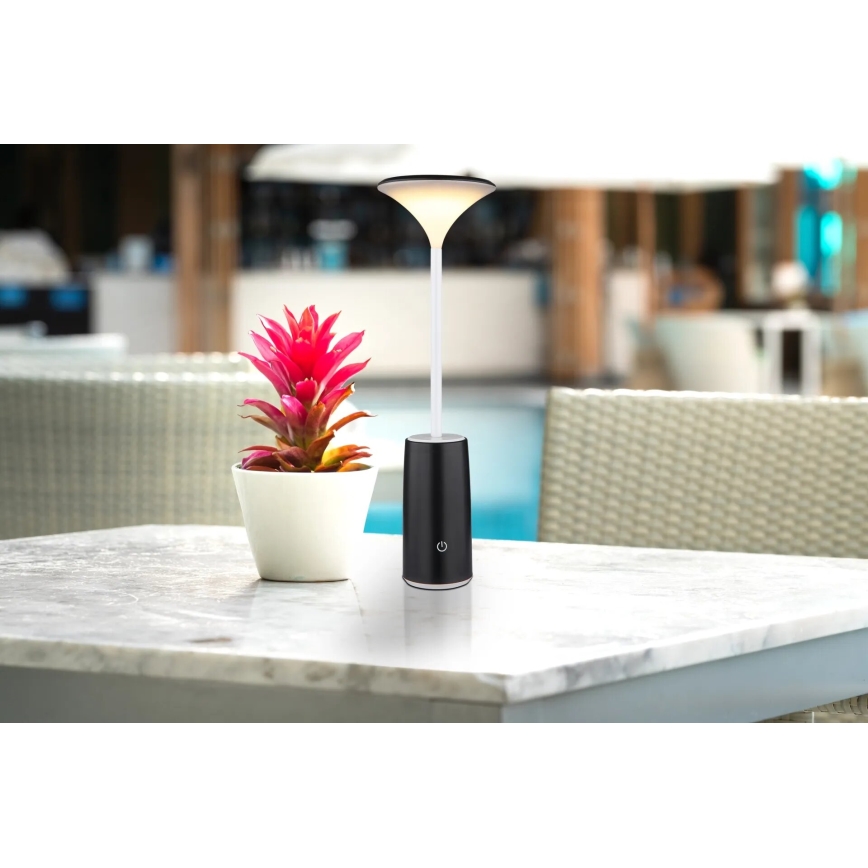 Globo - LED Stmievateľná nabíjacia dotyková stolná lampa LED/1,2W/3,7V 3000K 1500mAh čierna