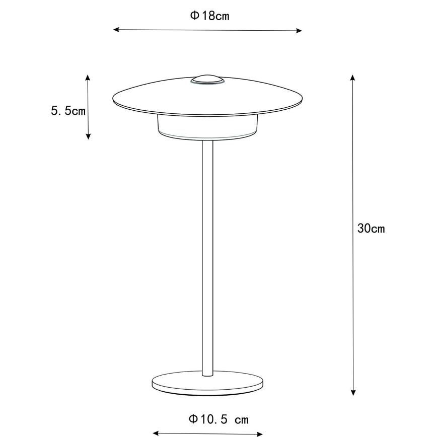 Globo - LED Vonkajšia nabíjacia dotyková stolná lampa LED/3W/3,7V 1800/2700/3000K IP44 1800 mAh šedá
