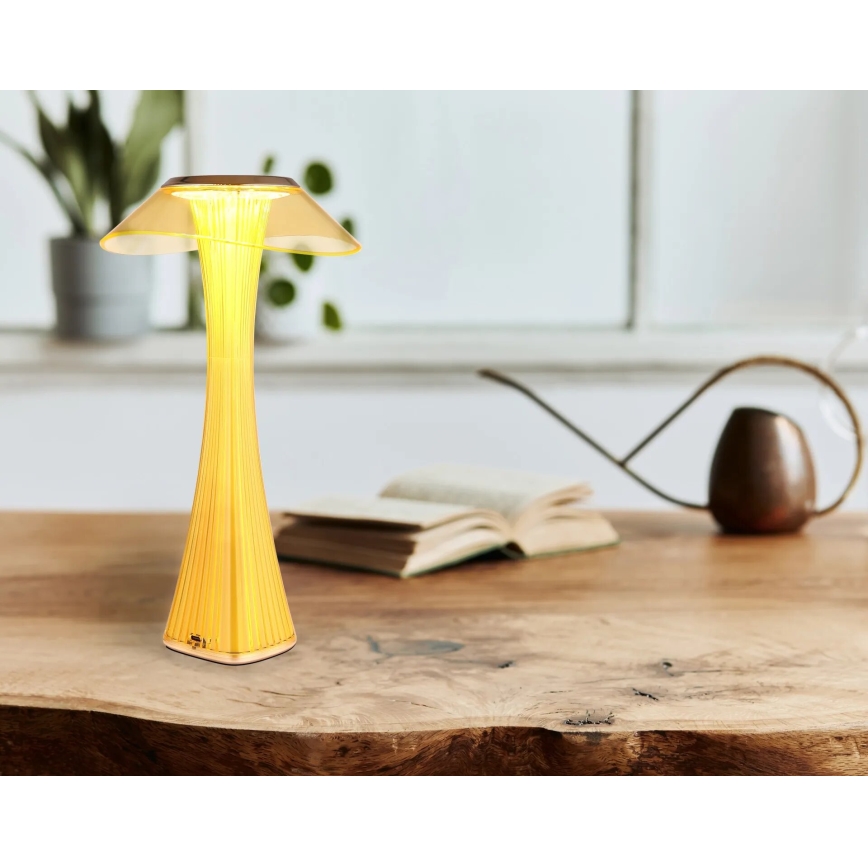 Globo - LED Stmievateľná nabíjacia stolná lampa LED/2,5W/3,7V 1200mAh 2700K/4500K/6500K zlatá