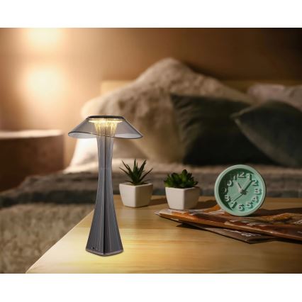 Globo - LED Stmievateľná nabíjacia stolná lampa LED/2,5W/3,7V 1200mAh 2700K/4500K/6500K čierna