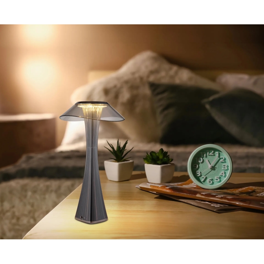 Globo - LED Stmievateľná nabíjacia stolná lampa LED/2,5W/3,7V 1200mAh 2700K/4500K/6500K čierna