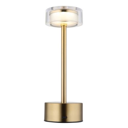 Globo - LED Stmievateľná nabíjacia dotyková stolná lampa LED/2,5W/3,7V 2700/4000/6500K 1800mAh mosadz