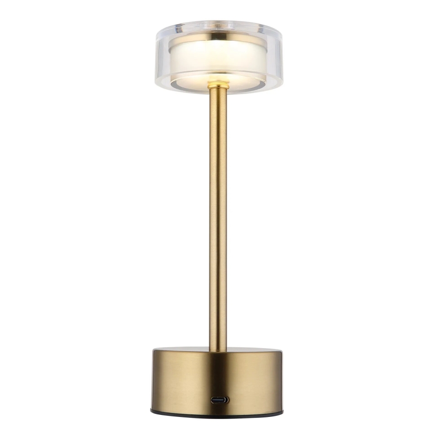 Globo - LED Stmievateľná nabíjacia dotyková stolná lampa LED/2,5W/3,7V 2700/4000/6500K 1800mAh mosadz