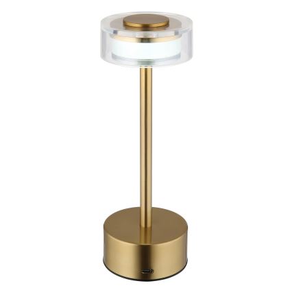 Globo - LED Stmievateľná nabíjacia dotyková stolná lampa LED/2,5W/3,7V 2700/4000/6500K 1800mAh mosadz