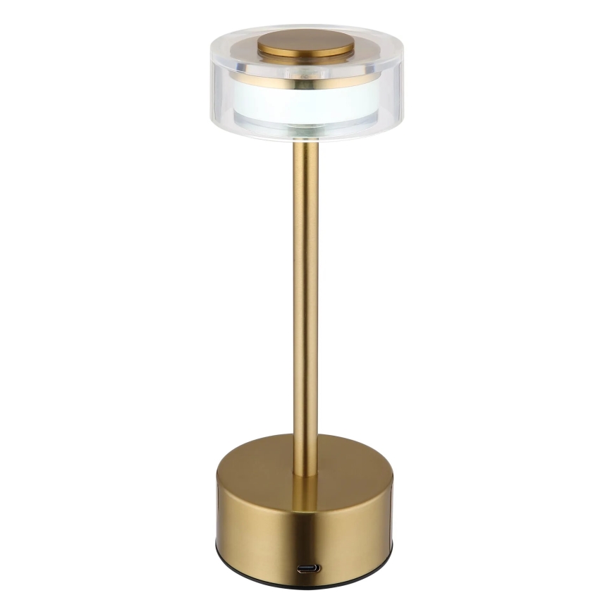 Globo - LED Stmievateľná nabíjacia dotyková stolná lampa LED/2,5W/3,7V 2700/4000/6500K 1800mAh mosadz