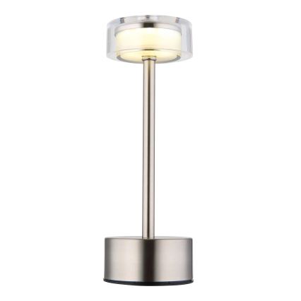 Globo - LED Stmievateľná nabíjacia dotyková stolná lampa LED/2,5W/3,7V 2700/4000/6500K 1800mAh matný chróm