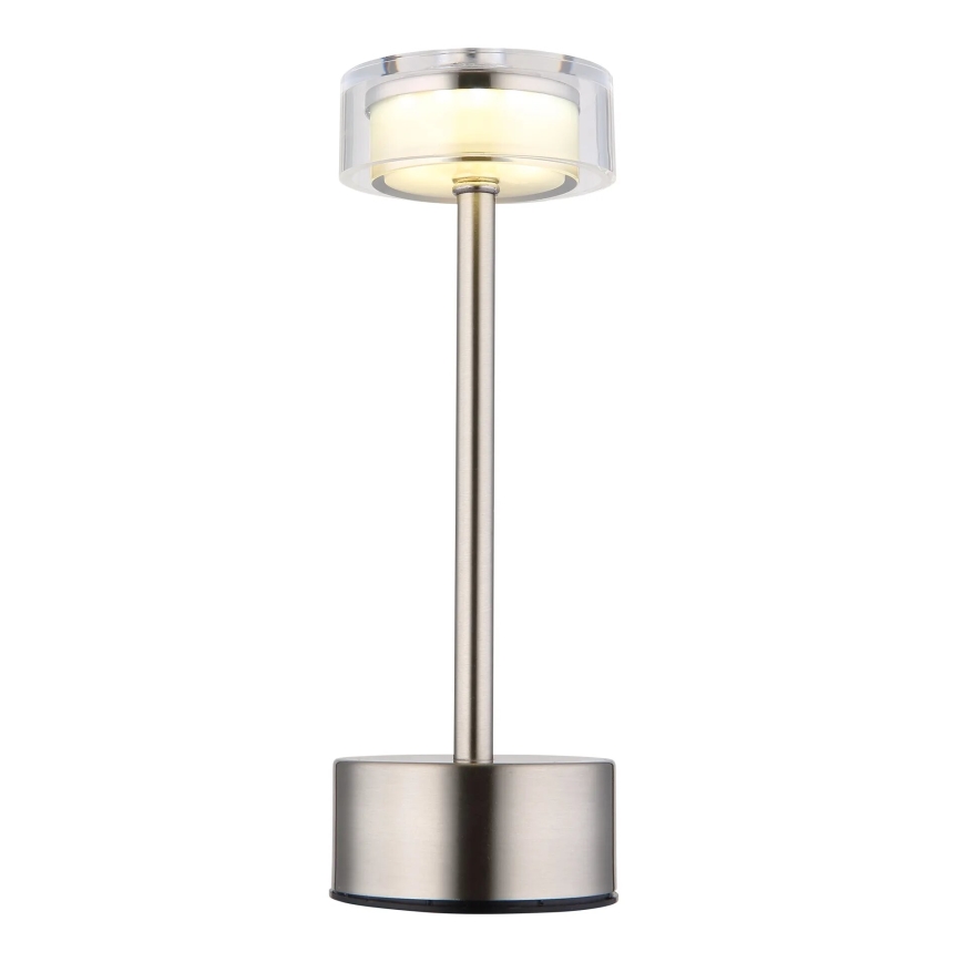 Globo - LED Stmievateľná nabíjacia dotyková stolná lampa LED/2,5W/3,7V 2700/4000/6500K 1800mAh matný chróm