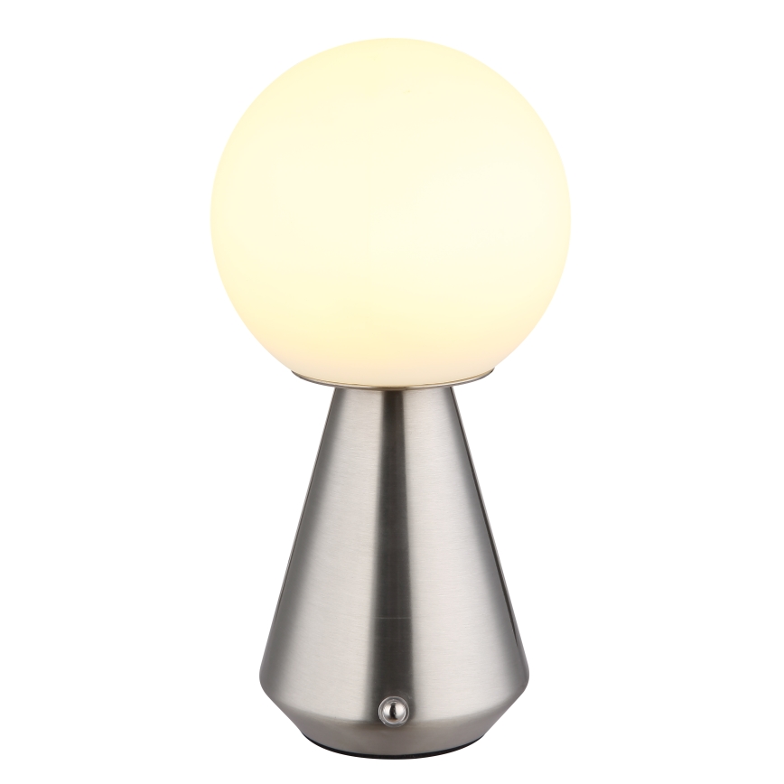Globo - LED Stmievateľná dotyková vonkajšia stolná lampa LED/1,5W/5V 3000/4500/6500K 1800 mAh IP41 matný chróm
