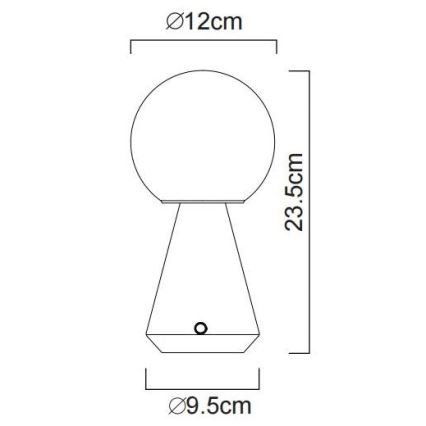 Globo - LED Stmievateľná dotyková vonkajšia stolná lampa LED/1,5W/5V 3000/4500/6500K 1800 mAh IP41 čierna