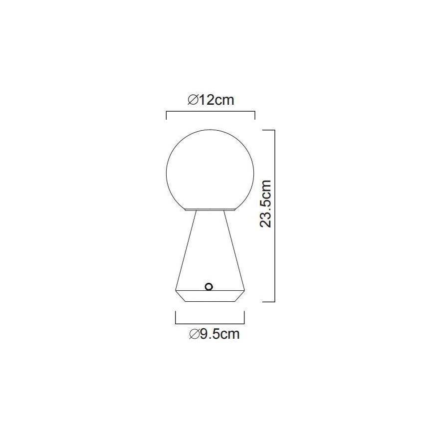 Globo - LED Stmievateľná dotyková vonkajšia stolná lampa LED/1,5W/5V 3000/4500/6500K 1800 mAh IP41 čierna