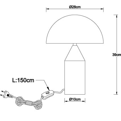 Globo - Stolná lampa 2xE27/40W/230V mosadz