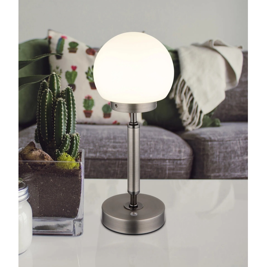 Globo - LED Stmievateľná nabíjacia dotyková stolná lampa LED/2,5W/5V 1800mAh 2700/4000/6500K antracit