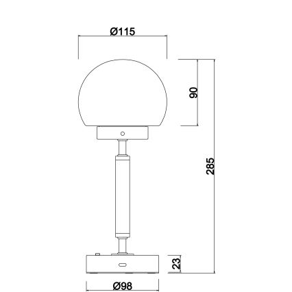 Globo - LED Stmievateľná nabíjacia dotyková stolná lampa LED/2,5W/5V 1800mAh 2700/4000/6500K antracit