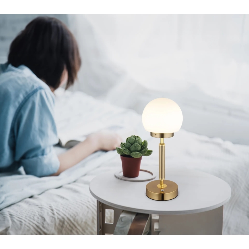 Globo - LED Stmievateľná nabíjacia dotyková stolná lampa LED/2,5W/5V 1800mAh 2700/4000/6500K mosadz
