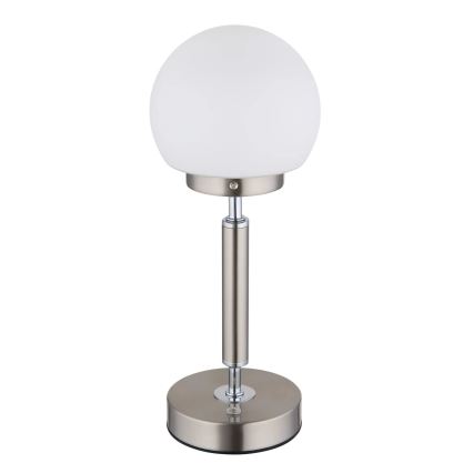 Globo - LED Stmievateľná nabíjacia dotyková stolná lampa LED/2,5W/5V 1800mAh 2700/4000/6500K matný chróm