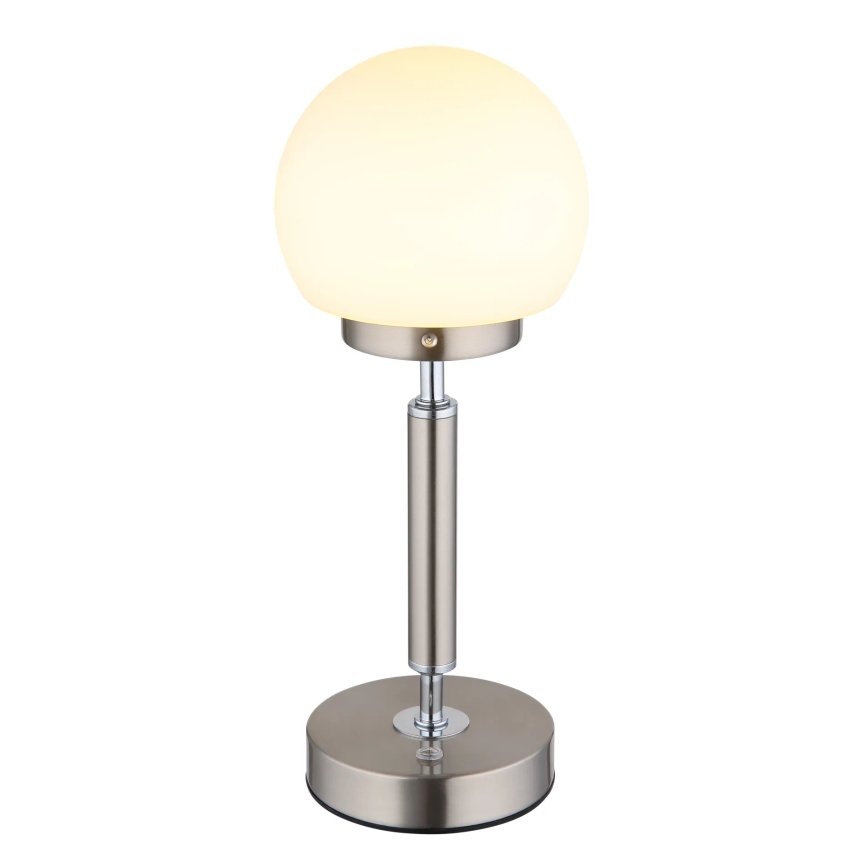 Globo - LED Stmievateľná nabíjacia dotyková stolná lampa LED/2,5W/5V 1800mAh 2700/4000/6500K matný chróm