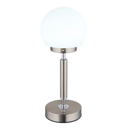 Globo - LED Stmievateľná nabíjacia dotyková stolná lampa LED/2,5W/5V 1800mAh 2700/4000/6500K matný chróm