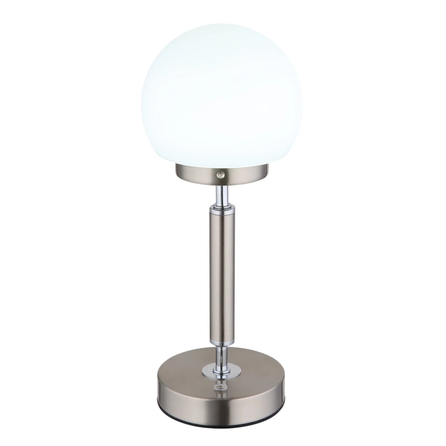 Globo - LED Stmievateľná nabíjacia dotyková stolná lampa LED/2,5W/5V 1800mAh 2700/4000/6500K matný chróm