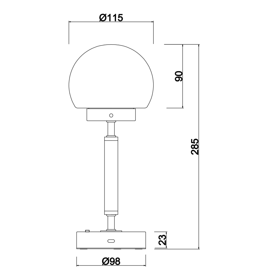 Globo - LED Stmievateľná nabíjacia dotyková stolná lampa LED/2,5W/5V 1800mAh 2700/4000/6500K matný chróm