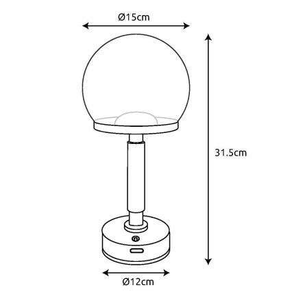 Globo - LED Stmievateľná nabíjacia dotyková stolná lampa LED/2,5W/5V 1800mAh 2700/4000/6500K rose gold