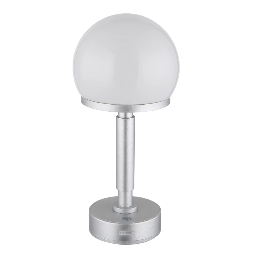 Globo - LED Stmievateľná nabíjacia dotyková stolná lampa LED/2,5W/5V 1800mAh 2800K strieborná
