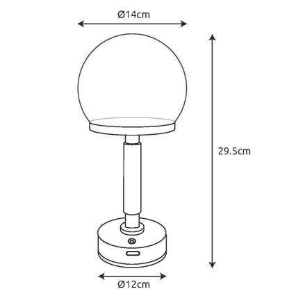 Globo - LED Stmievateľná nabíjacia dotyková stolná lampa LED/2,5W/5V 1800mAh 2800K biela