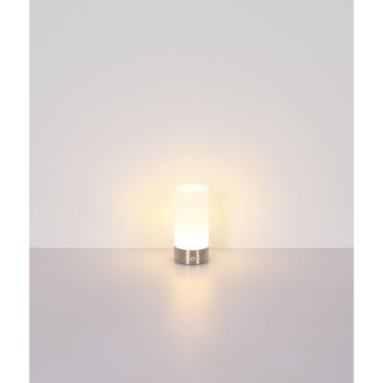 Globo - LED RGBW stmievateľná dotyková vonkajšia stolová lampa LED/1,8W/5V 1500 mAh IP44 matný chróm
