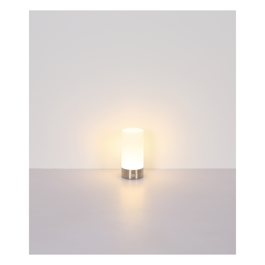 Globo - LED RGBW stmievateľná dotyková vonkajšia stolová lampa LED/1,8W/5V 1500 mAh IP44 matný chróm