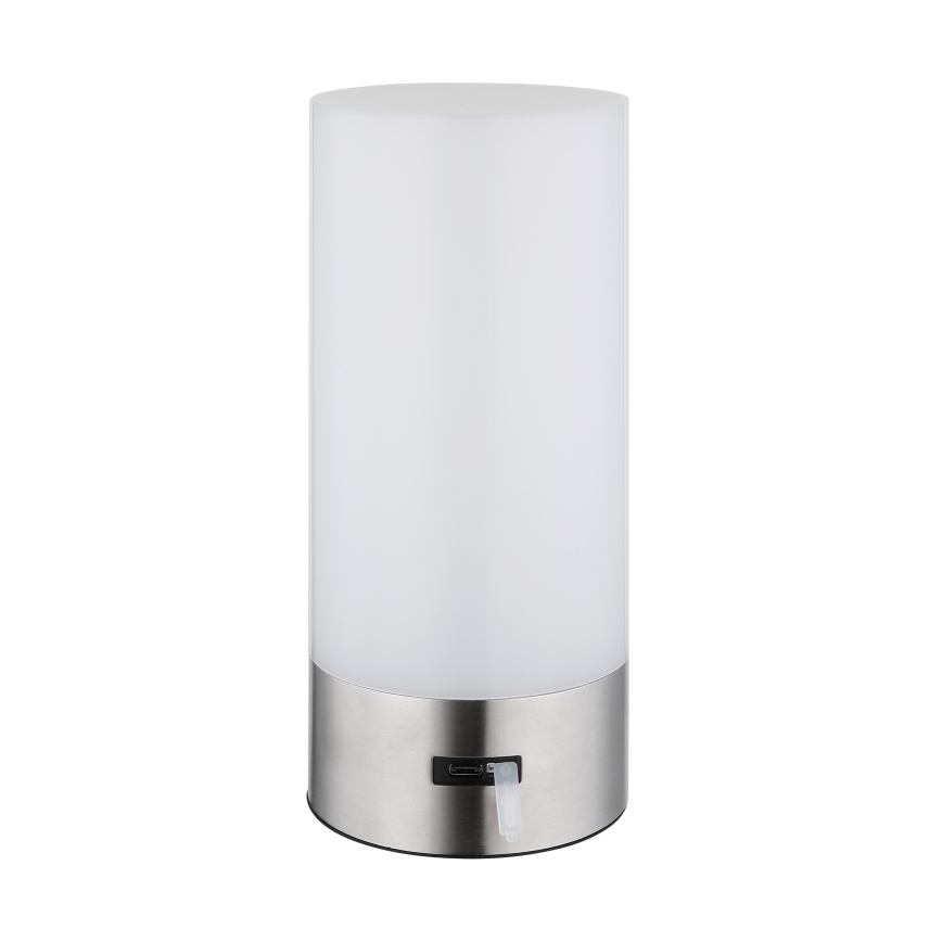 Globo - LED RGBW stmievateľná dotyková vonkajšia stolová lampa LED/1,8W/5V 1500 mAh IP44 matný chróm
