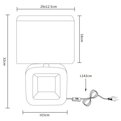 Globo 21603 - Stolná lampa KILAUEA 1xE14/40W/230V