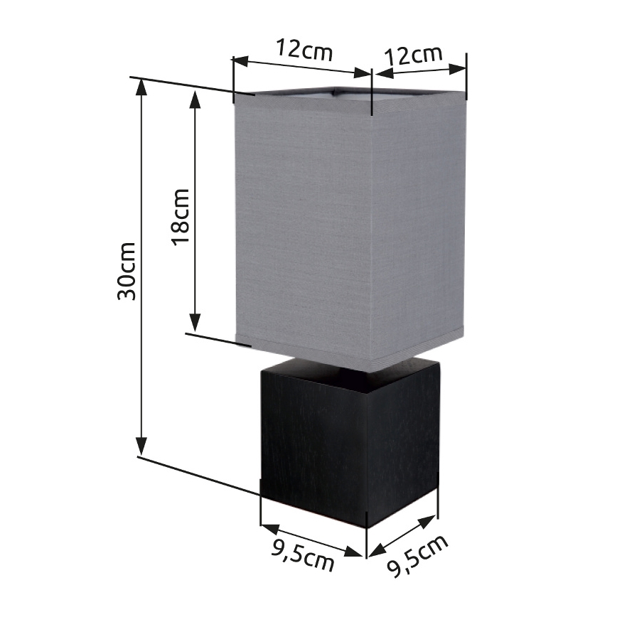 Globo 21628ALU - Stolová lampa VALENTINO 1xE27/7W/230V čierna/antracit