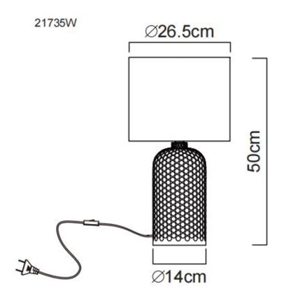 Globo - Stolná lampa 1xE27/60W/230V biela