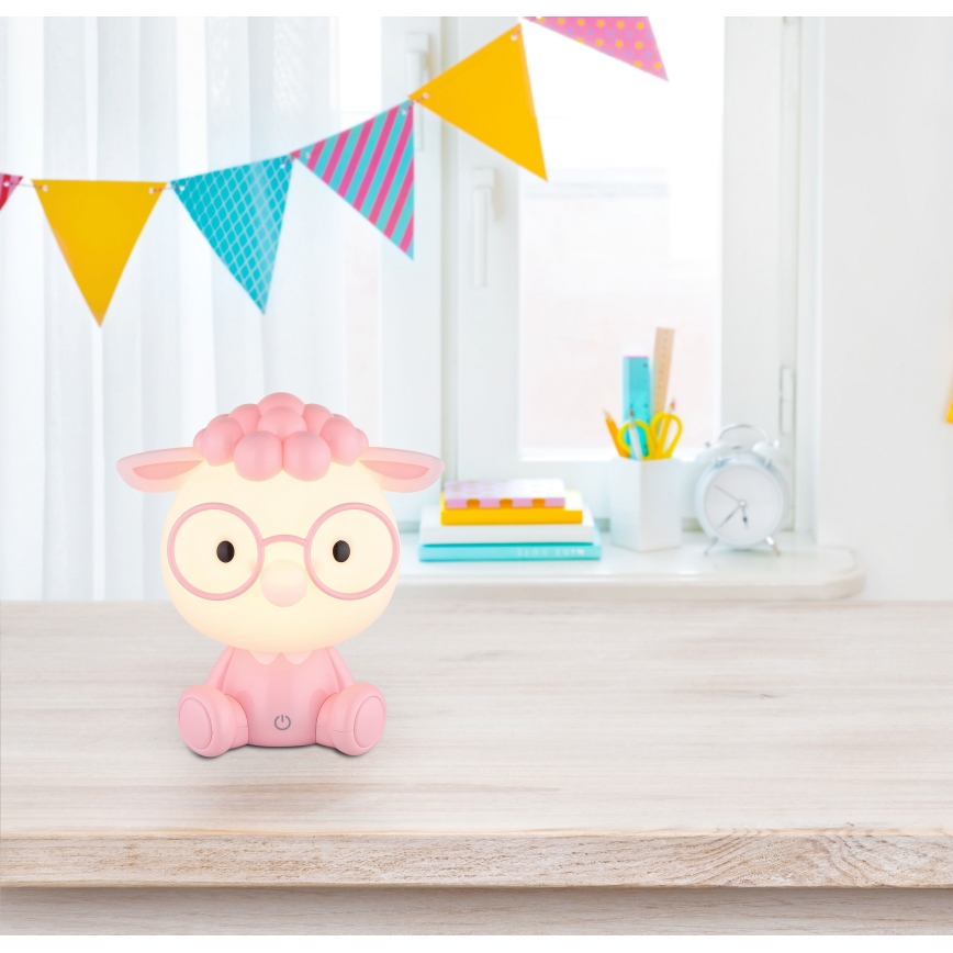 Globo - LED Stmievateľná nabíjacia detská nočná lampička LED/1W/5V 500 mAh ružová