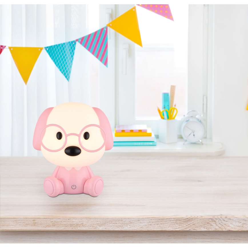 Globo - LED Stmievateľná nabíjacia detská nočná lampička LED/1W/5V 500 mAh ružová